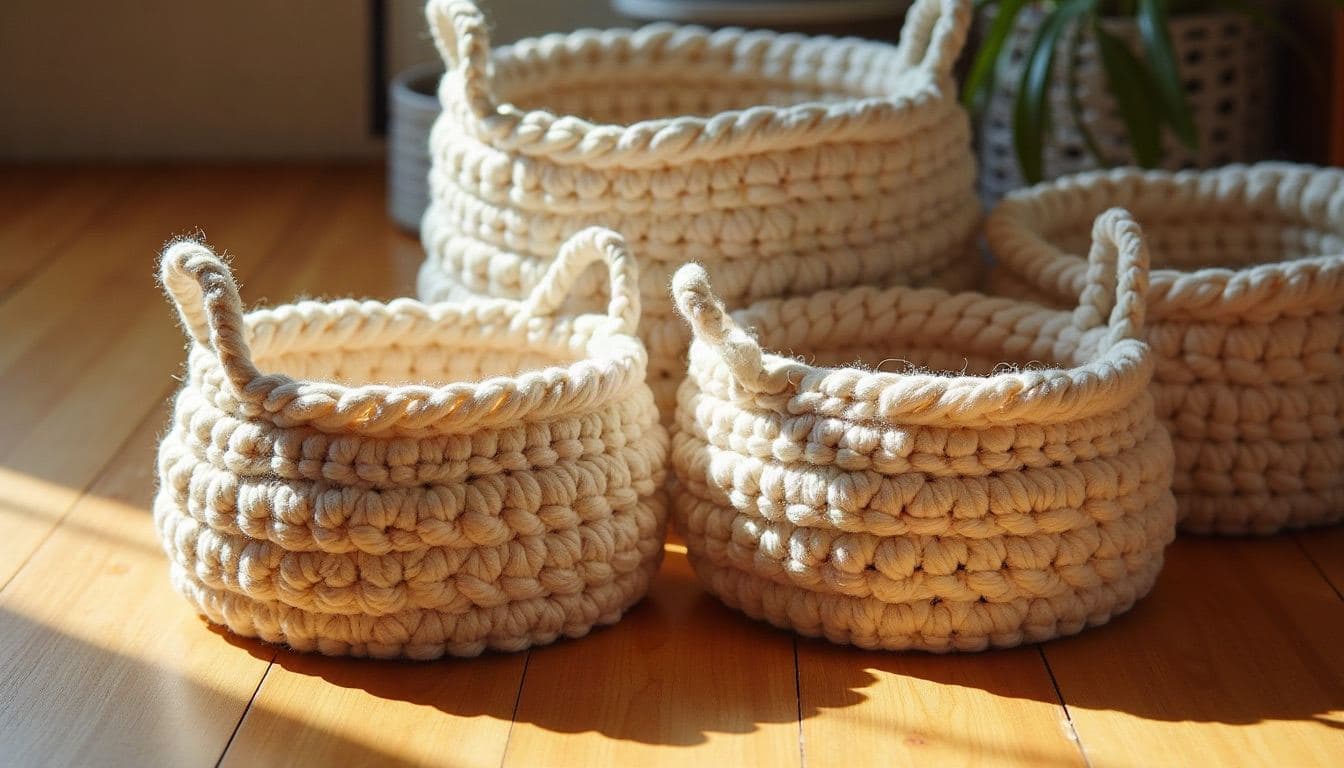 Crochet baskets