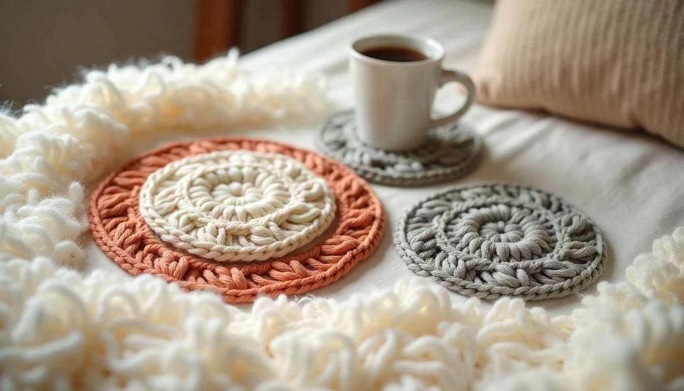 Crochet coasters