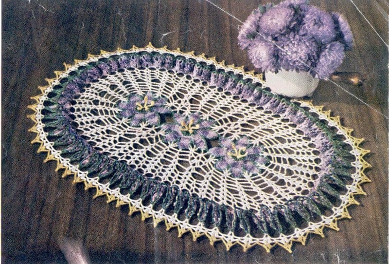 Flower Ruffle oval doily, original photograph