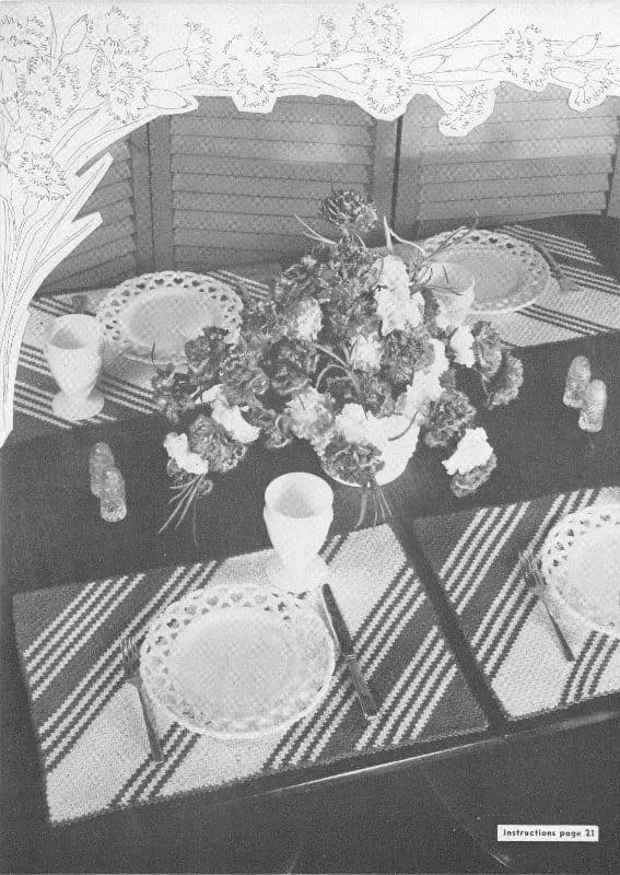Luncheon set photograph from the page where the Carnation Luncheon Set is noted as illustrated (page 12)