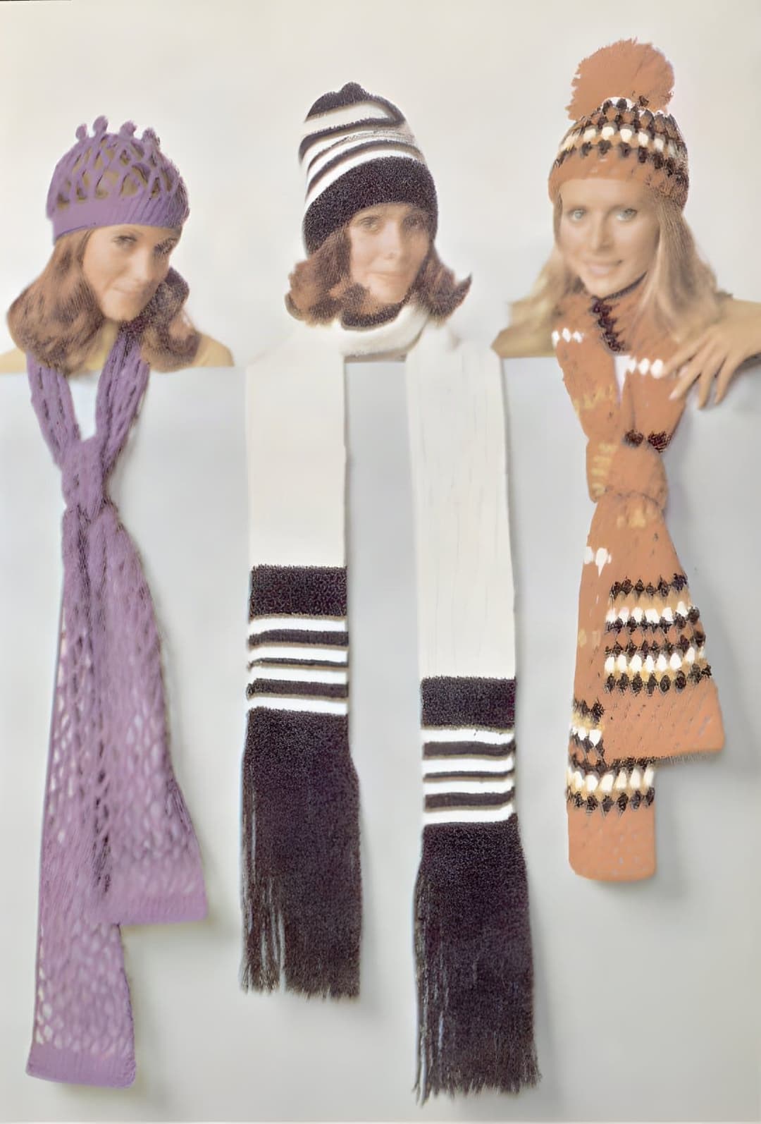 Flame Crochet Scarf and Hat — Vintage Crochet Pattern