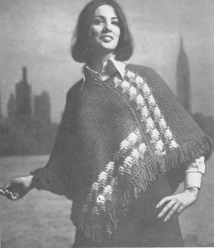 Color Cascade poncho as photographed in the booklet