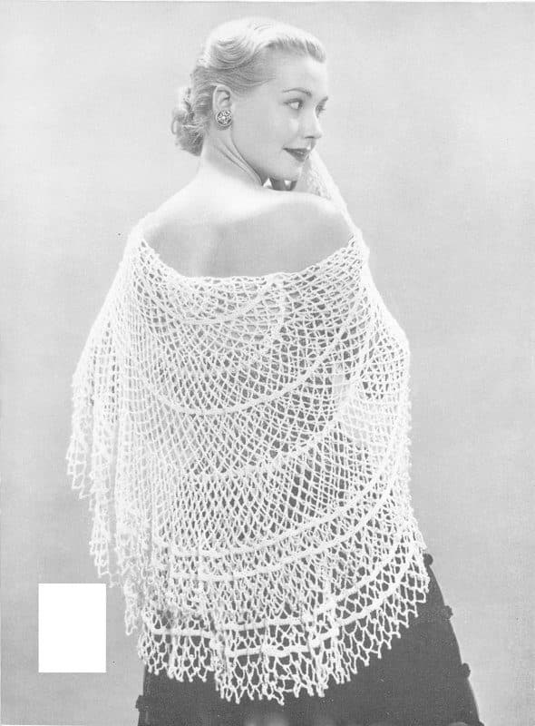 Style No. 3611 circular shawl as photographed in the 1953 booklet