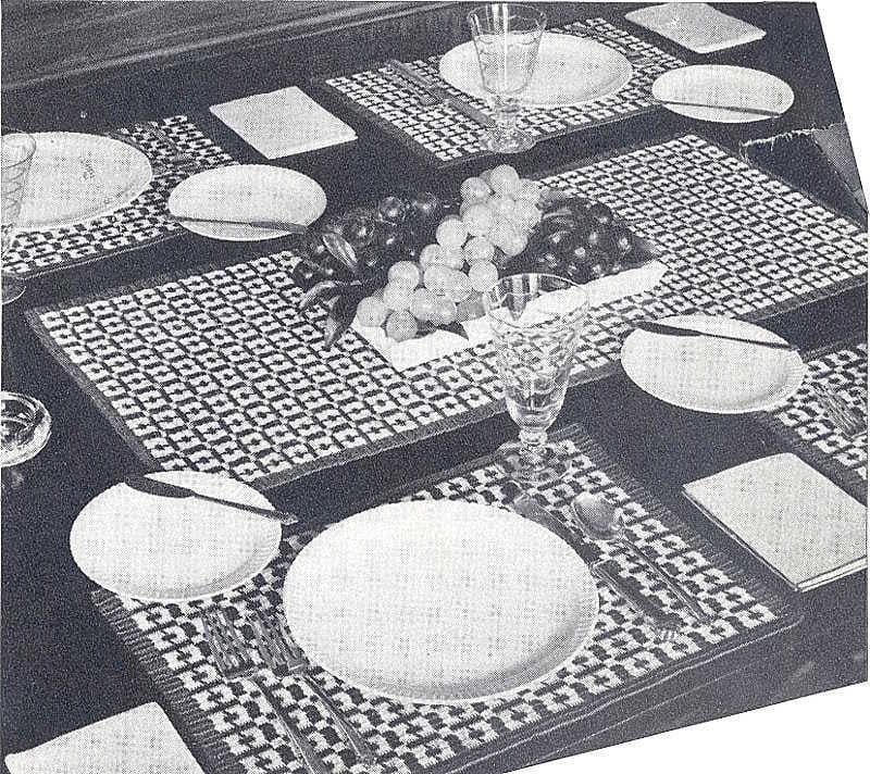Modern Rustic place mats in use, original photograph
