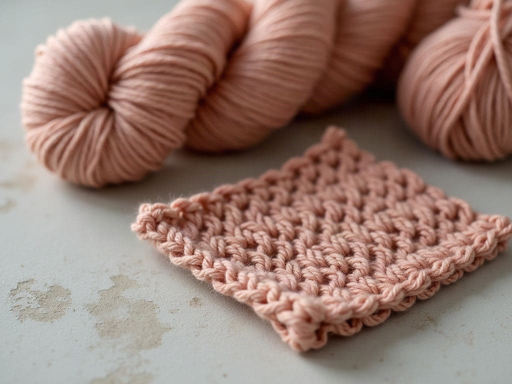 Wool yarn and a crochet swatch