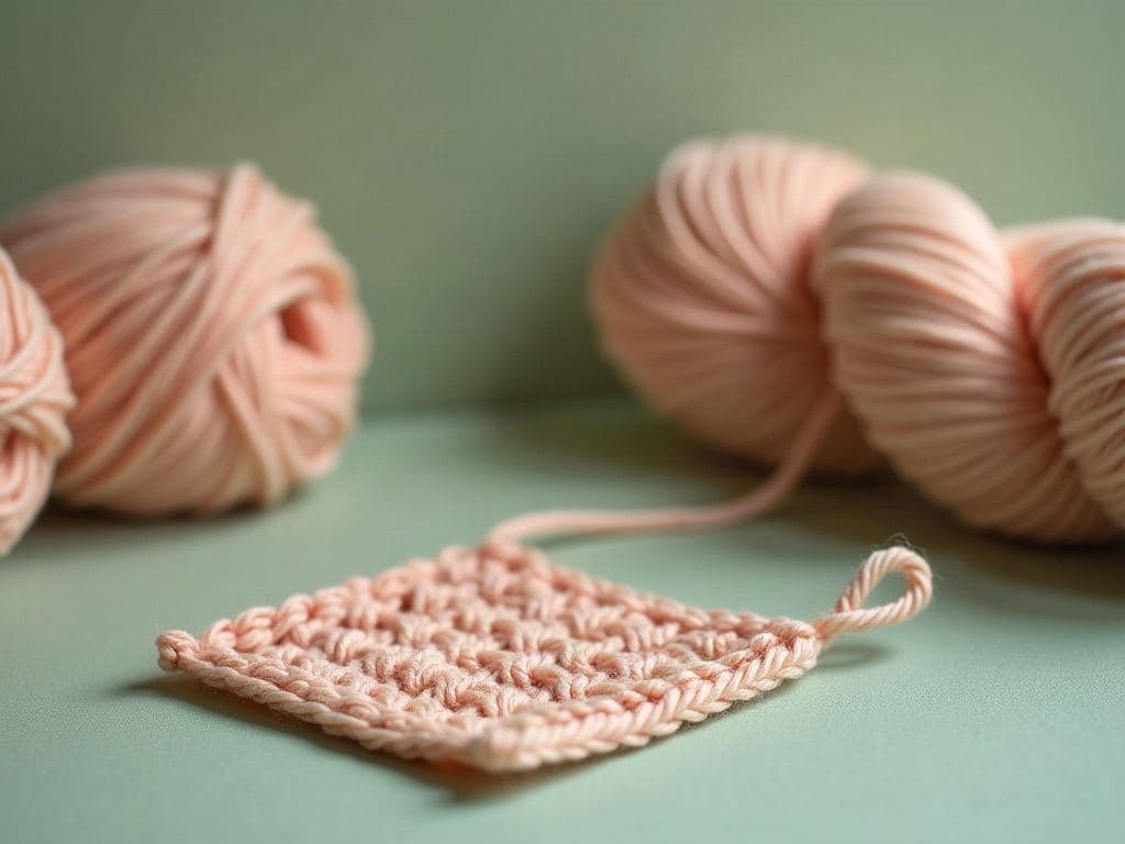 Chenille yarn and a crochet swatch